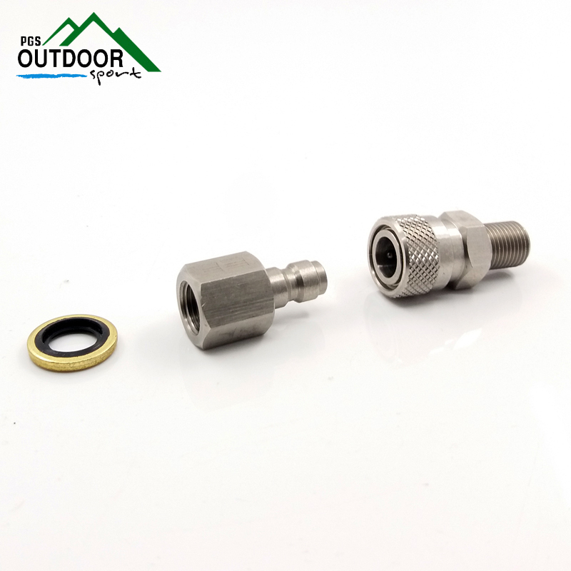 Quick Release Disconnect Adapter 2 Stecker 27 Mm 300 Bar PCP Paintball Tool Set 