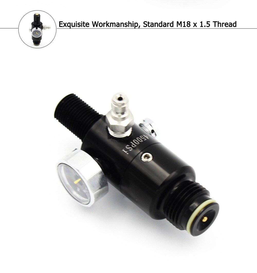 HPA Tank M18*1.5 Thread Regulator Valve 4500psi Inlet 1500psi/1800psi/2200psi Output Pressure