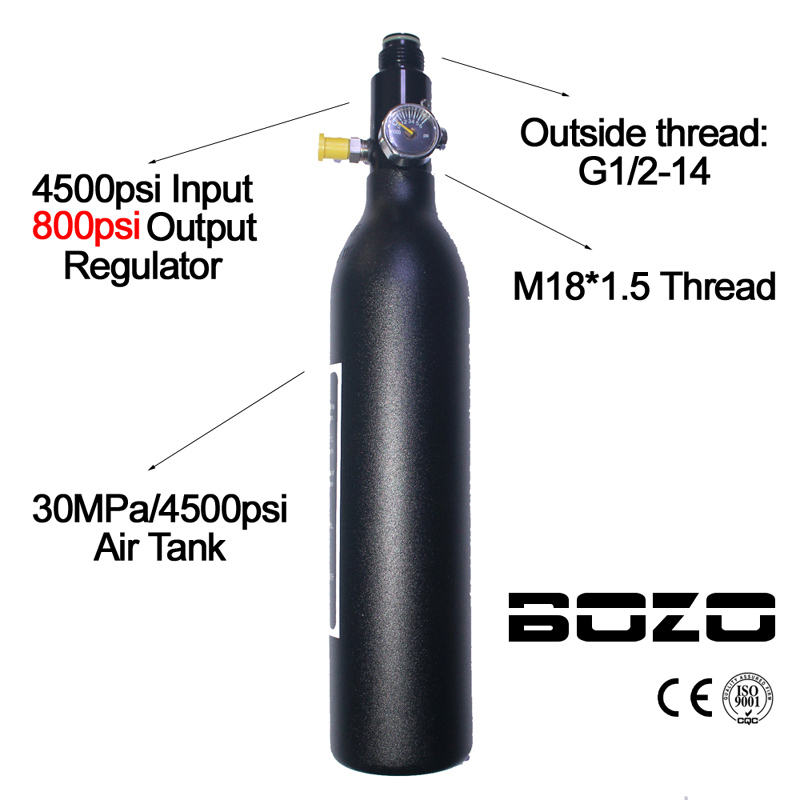 PCP Paintball HPA Zylinderregler M18x1.5 Tankventil 800~2800psi Ausgang 