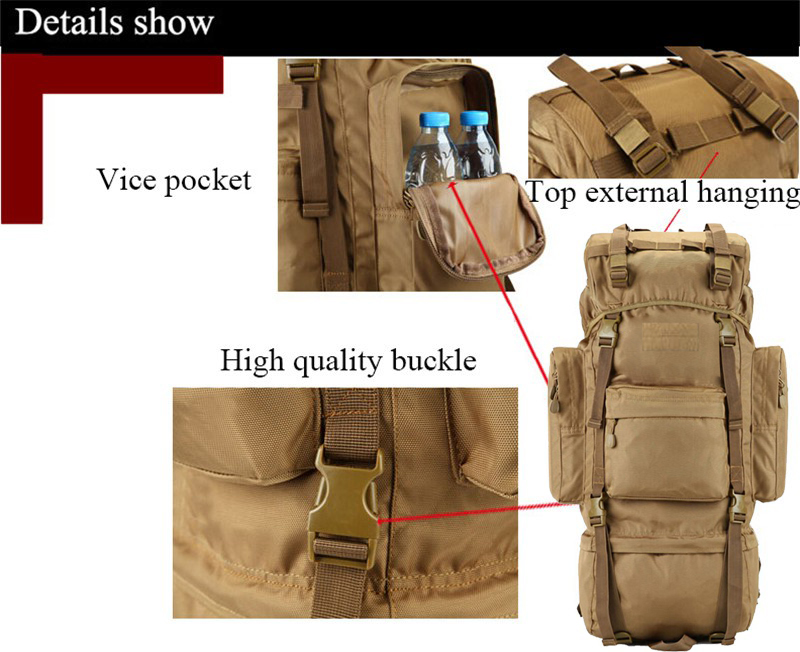 70L Big Capacity Outdoor Sports Bag Military 70L Big Capacity Outdoor Sports Bag Military
