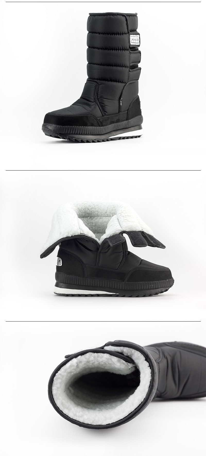 winter warm men's thickening platforms waterproof shoes