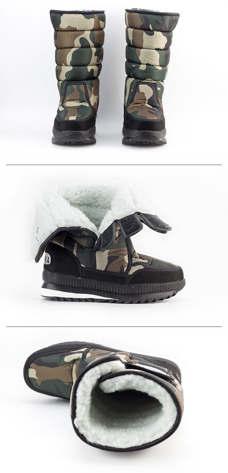 winter warm men's thickening platforms waterproof shoes
