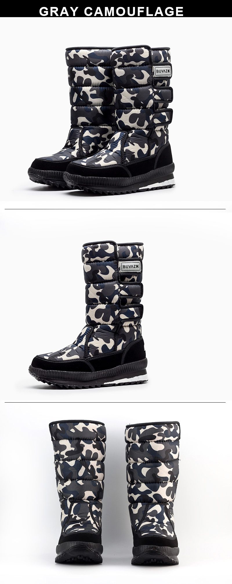 winter warm men's thickening platforms waterproof shoes