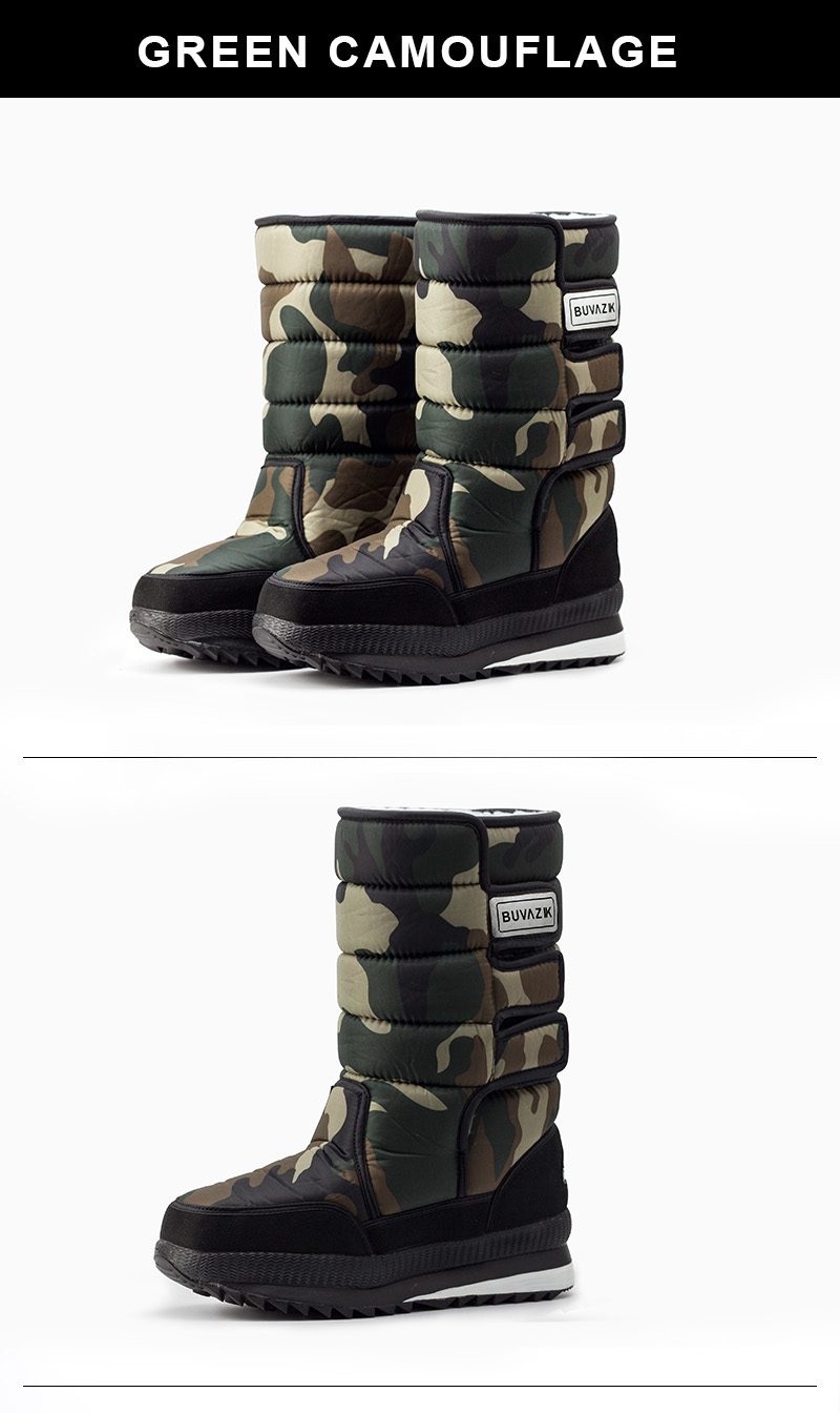 winter warm men's thickening platforms waterproof shoes