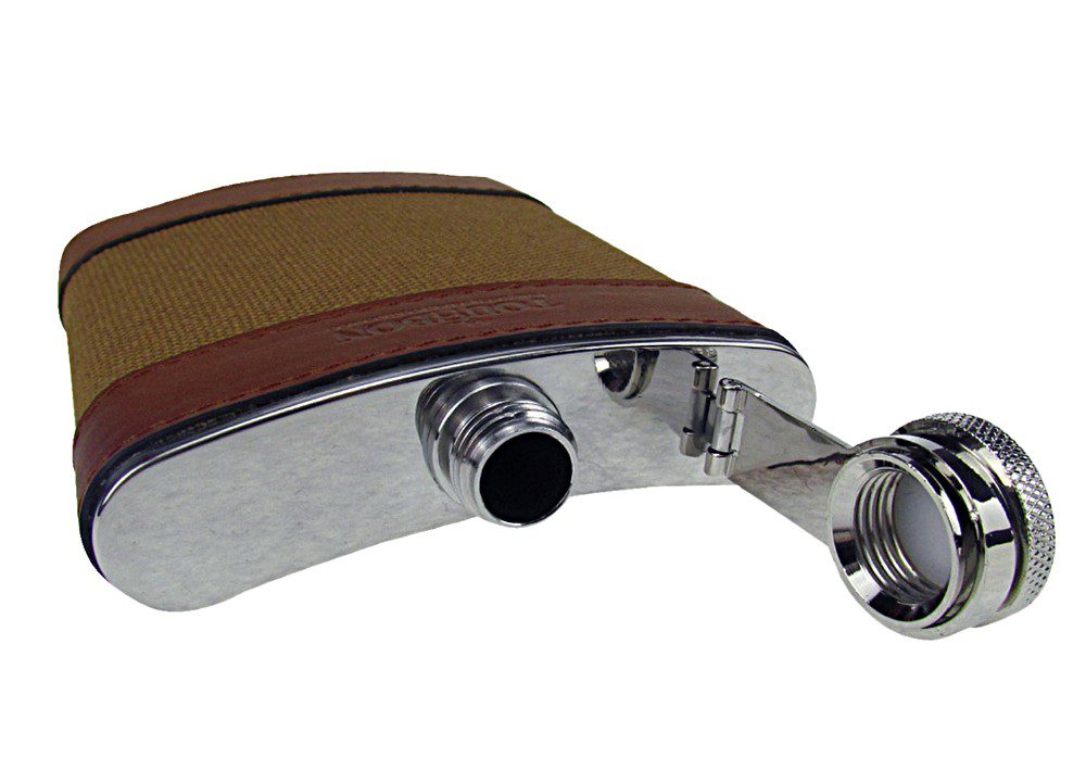 Portable 4oz Stainless Steel Hip Flask Wine Pot Handmade Leather Cover