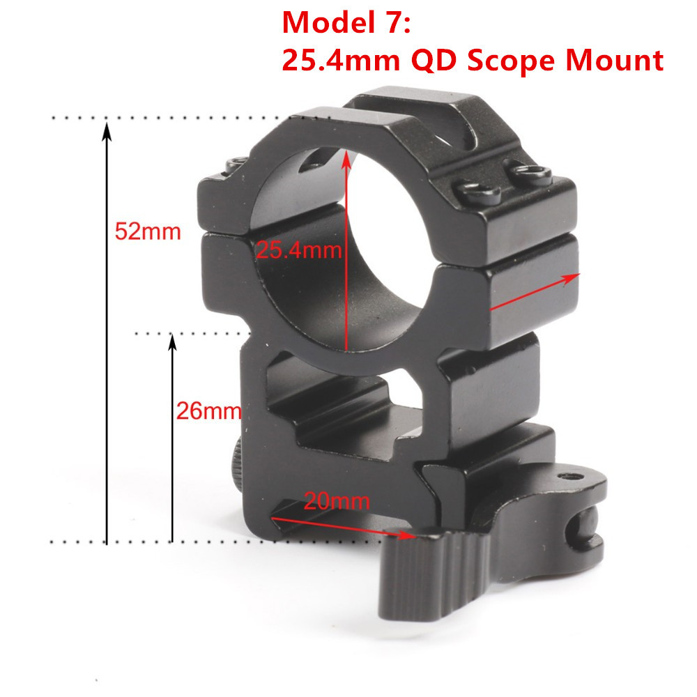 2pcs/lot Hunting Riflescope QD Quick Release Mount 30mm 25.4mm Scope mount