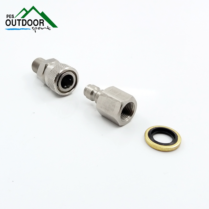 Paintball PCP Air Gun Rifle Stainless 8mm Quick Release Disconnect Coupler Kit 1/8