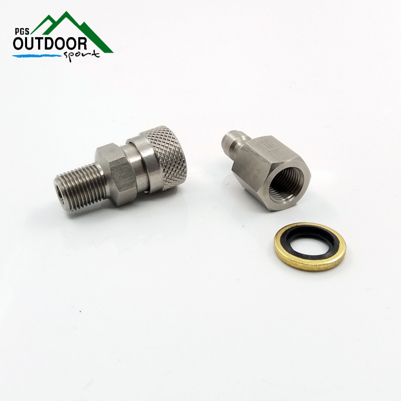 Paintball PCP Air Gun Rifle Stainless 8mm Quick Release Disconnect Coupler Kit 1/8