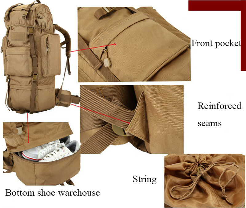 70L Big Capacity Outdoor Sports Bag Military 70L Big Capacity Outdoor Sports Bag Military