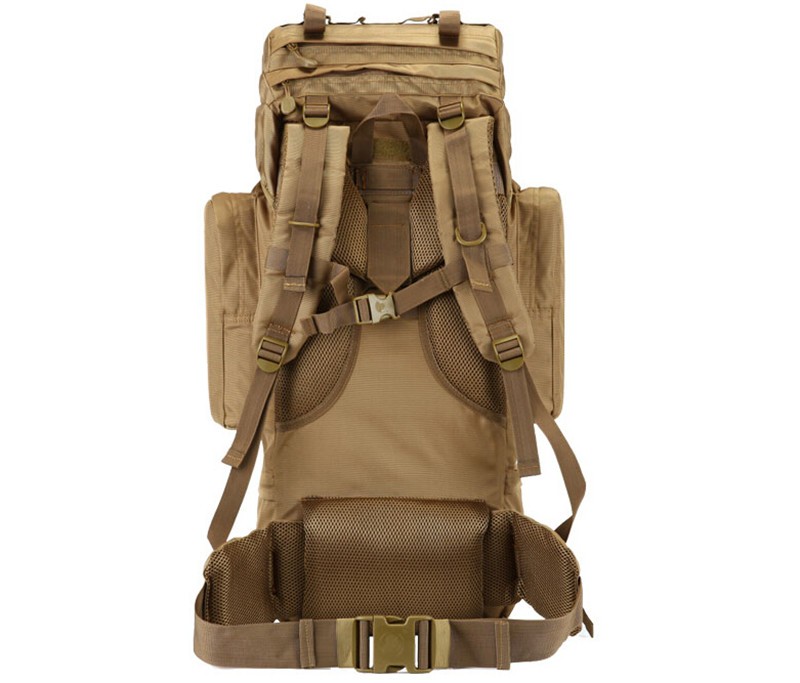 70 L Metal Bracket Backpack Military Tactical Hiking Waterproof Wear-resisting Nylon Bag D033