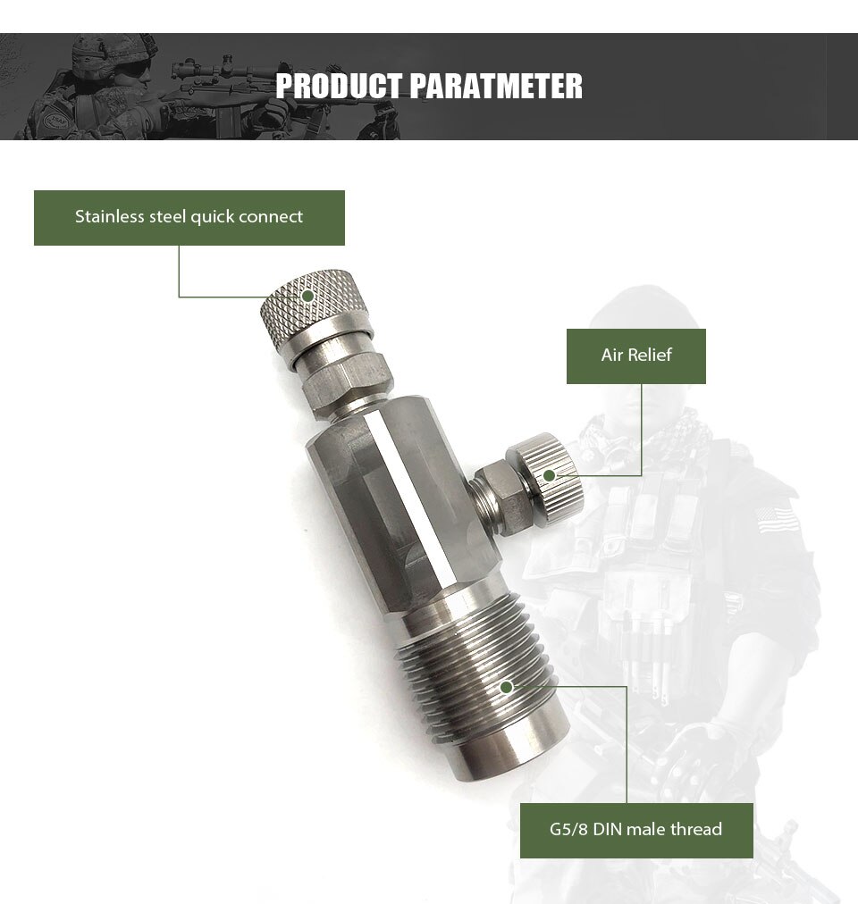 PCP Air Fill Station 300Bar DIN Adapter Scuba Diving DNS001