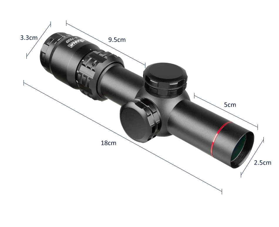 2-7x20 HD Diana Riflescope Mil Dot Reticle