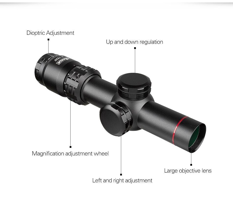 DIANA 2-7x20 HD Riflescope Mil Dot Reticle Sight Rifle Scope  Hunting