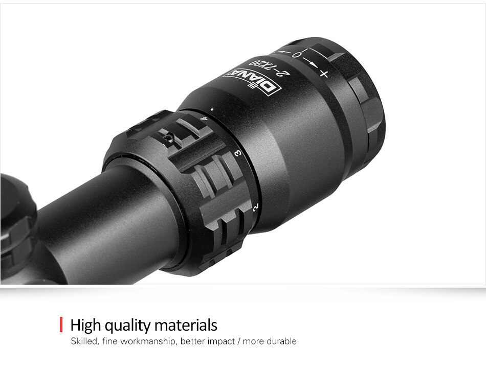 2-7x20 HD Diana Riflescope Mil Dot Reticle