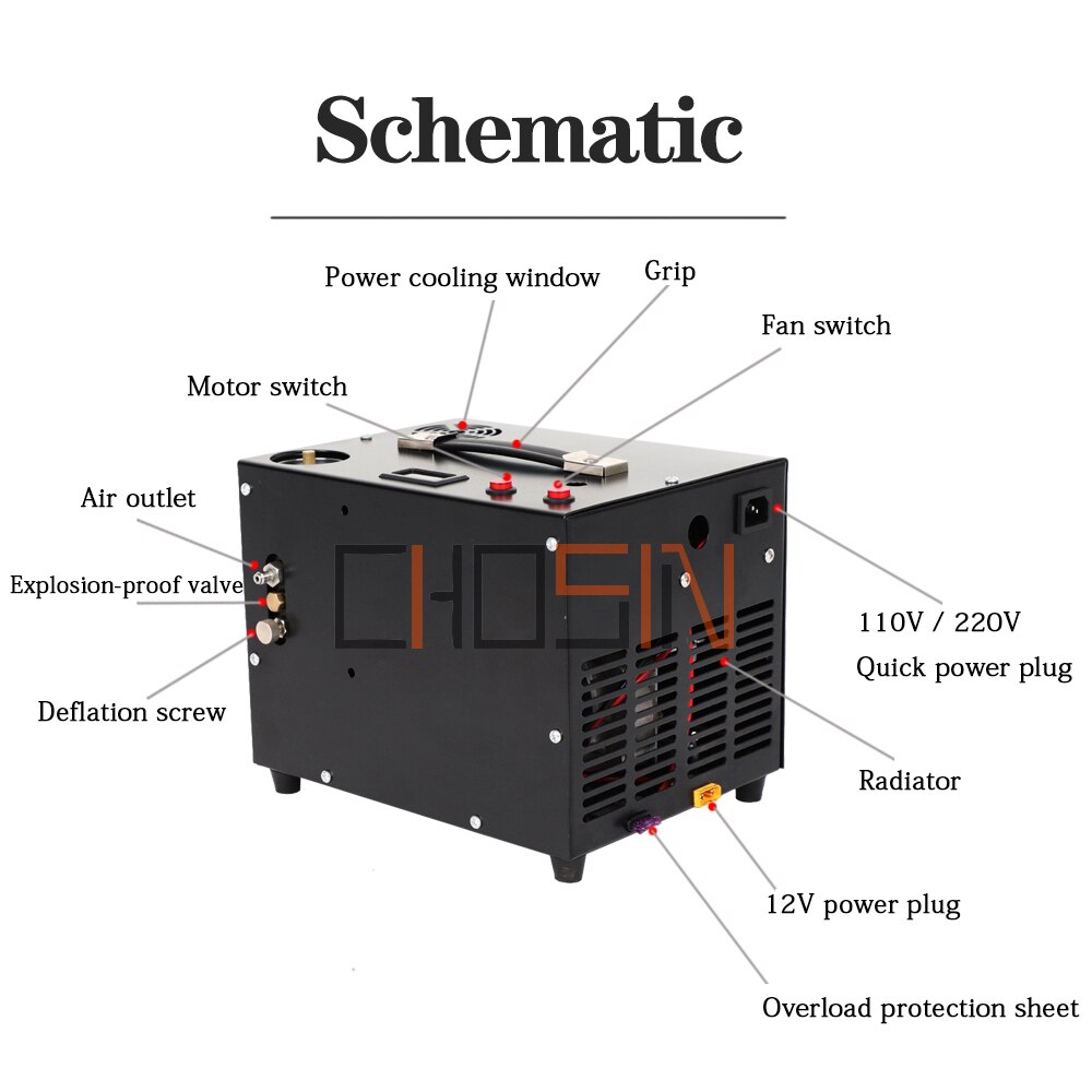 2020 new PCP air gun Inflatable Portable Pcp Air Compressor 12v Mini Scuba diving Compressor 4500psi 300bar 30mpa 12v/220v/110v
