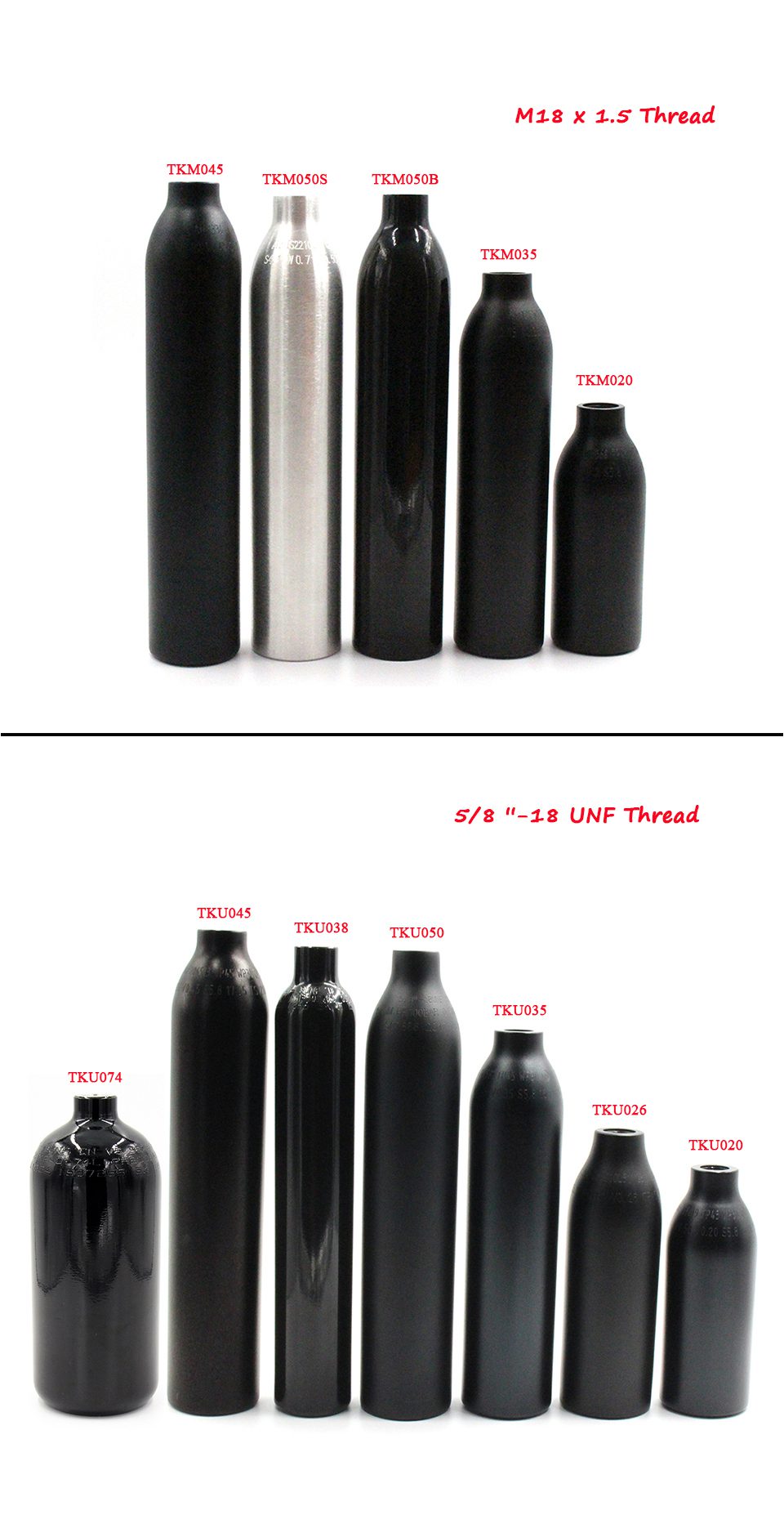 0.38L Gas Tank Compressed Air High Pressure Cylinder 3000PSI w/ Regulator 5/8-18UNF Thread TKU038