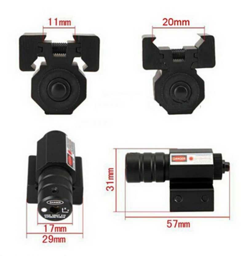 US Small Red Dot Laser Sight with 50-100 Meters Range 635-655nm for Pistol Adjustable 11mm 20mm Picatinny Rail