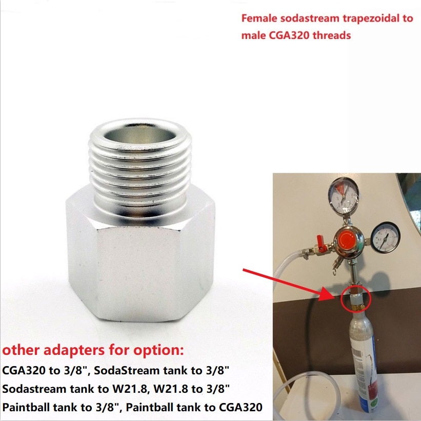 Paintball Soda CO2 Zylinder Adapter Konverter auf W21.8 für Homebrew Corny Keg 