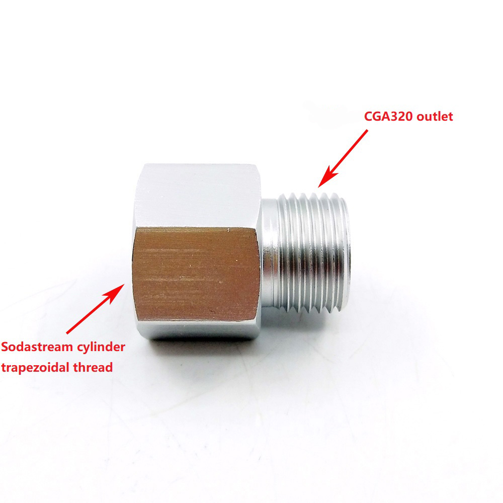 Co2 Tank Adapter Convert Sodastream.Paintball,CGA320,W21.8 Cylinder to Air Tool, HomeBrew Beer Keg, Aquarium Fish Regulator