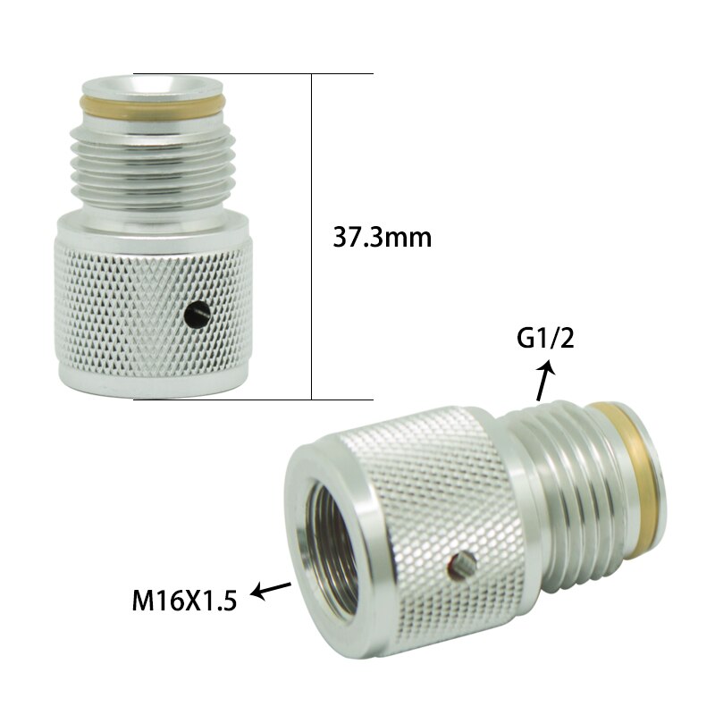 88G 90G 3oz Airsource Prefilled Co2 Cartridge Cylinder to Paintball Tank Thread Adapter Converts