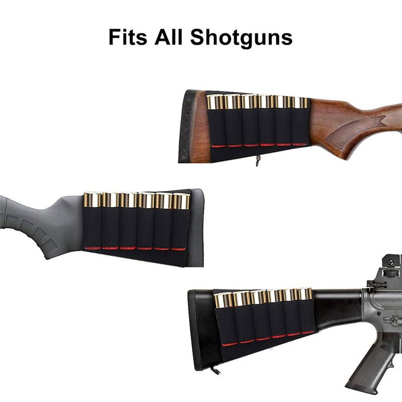 8/14 Rounds Tactical Shotgun Rifle Buttstock Shell Cartridge Holder Ammo Pouch 