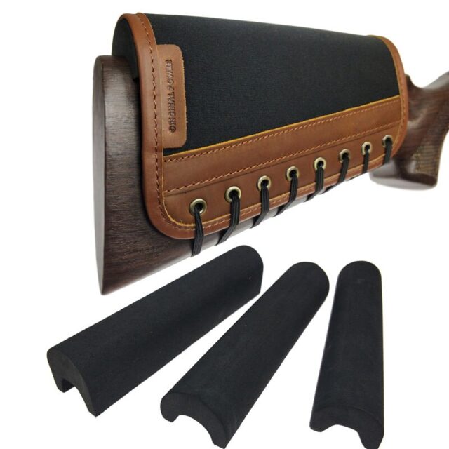 Hunting Rifle Gun Buttstock Leather Shotgun Cheek Rest Shoulder Pad