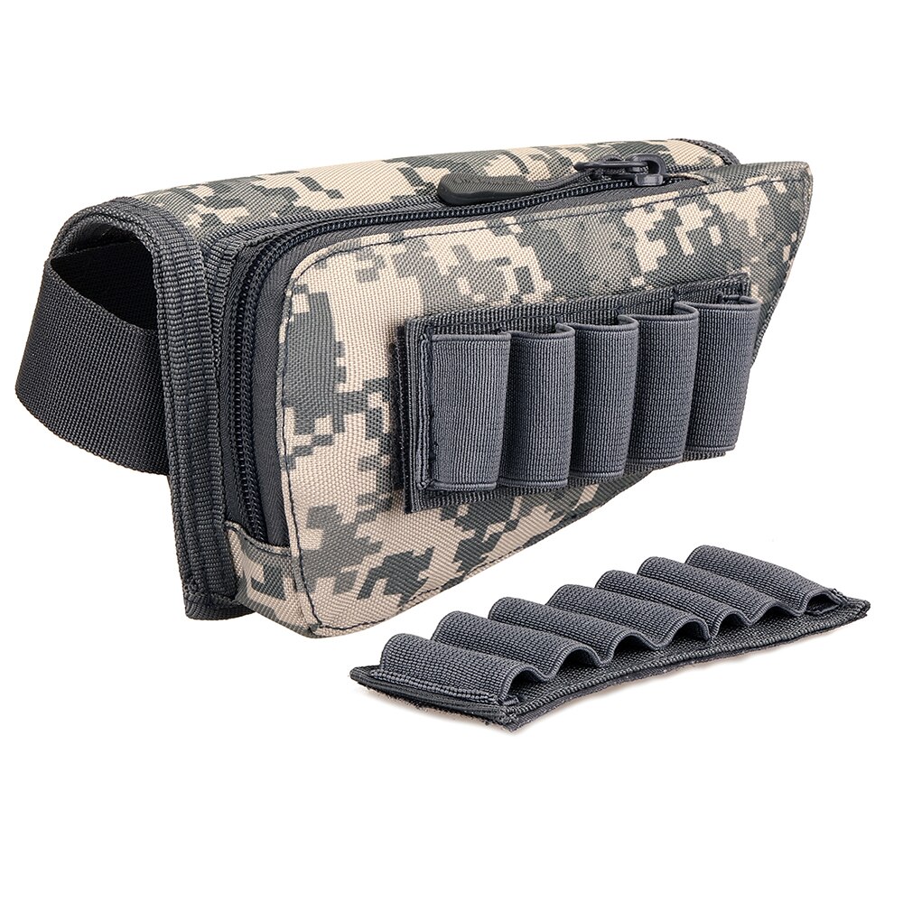 Tactical Muti-functional Rifle Shotgun Buttstock Cheek Rest Rifle Stock Ammo Shell Nylon Magazine Molle Pouch Holder Bandolier