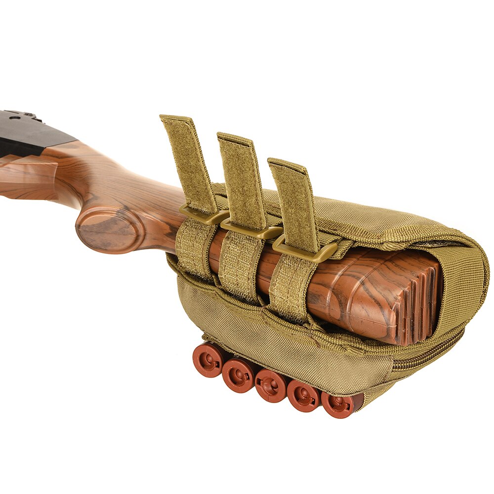 Tactical Muti-functional Rifle Shotgun Buttstock Cheek Rest Rifle Stock Ammo Shell Nylon Magazine Molle Pouch Holder Bandolier