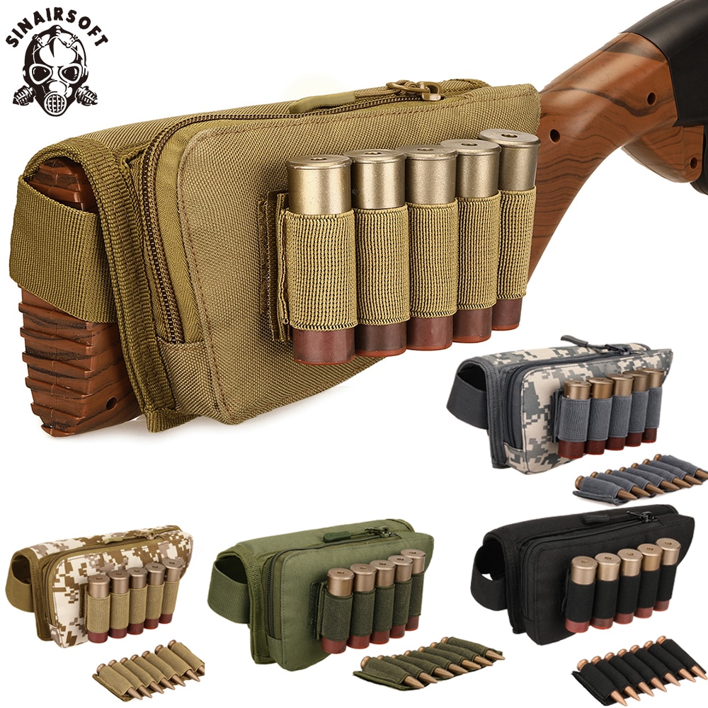Tactical 7 Rounds Buttstock Ammo Pouch Shotgun Rifle Stock Pouch Shell Holder