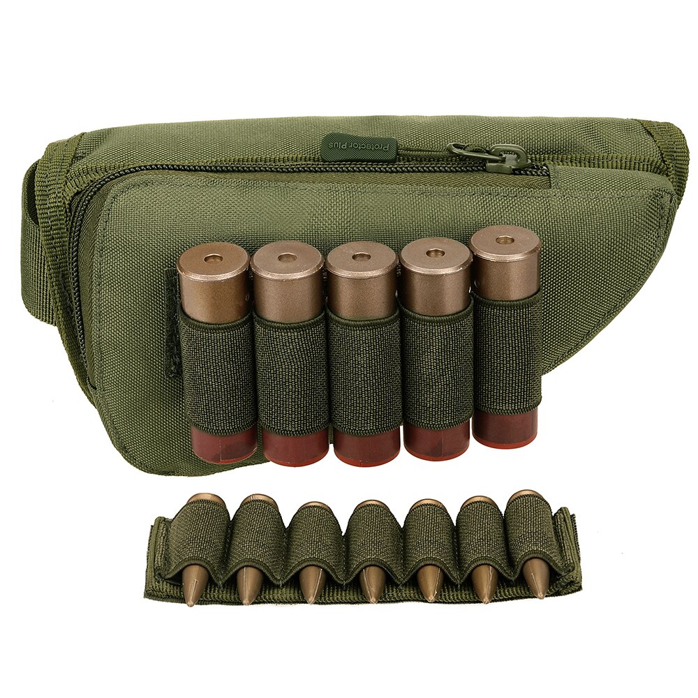 Tactical Muti-functional Rifle Shotgun Buttstock Cheek Rest Rifle Stock Ammo Shell Nylon Magazine Molle Pouch Holder Bandolier