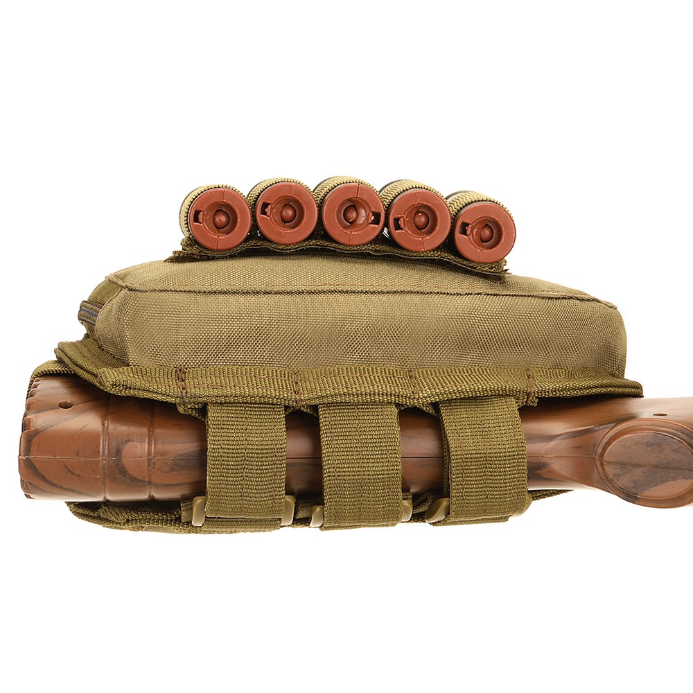 Tactical Muti-functional Rifle Shotgun Buttstock Cheek Rest Rifle Stock Ammo Shell Nylon Magazine Molle Pouch Holder Bandolier