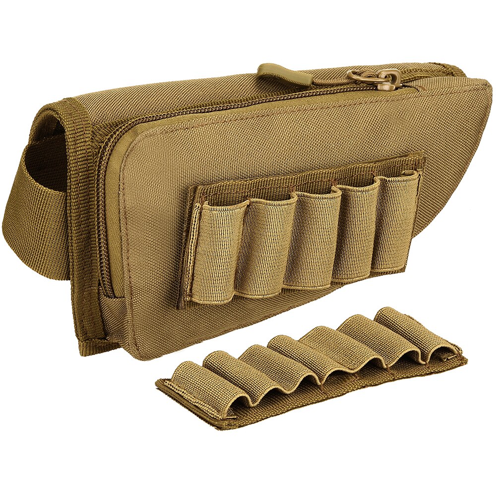Tactical Muti-functional Rifle Shotgun Buttstock Cheek Rest Rifle Stock Ammo Shell Nylon Magazine Molle Pouch Holder Bandolier