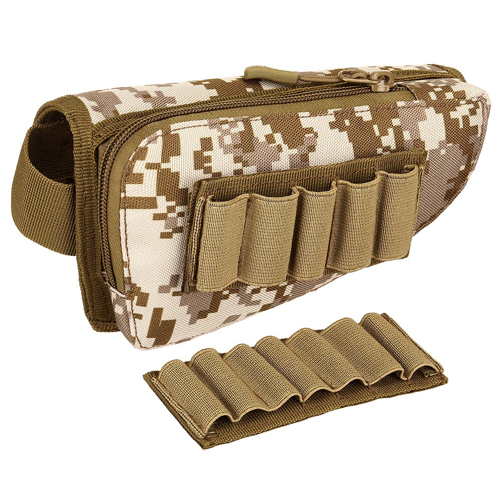Tactical Muti-functional Rifle Shotgun Buttstock Cheek Rest Rifle Stock Ammo Shell Nylon Magazine Molle Pouch Holder Bandolier