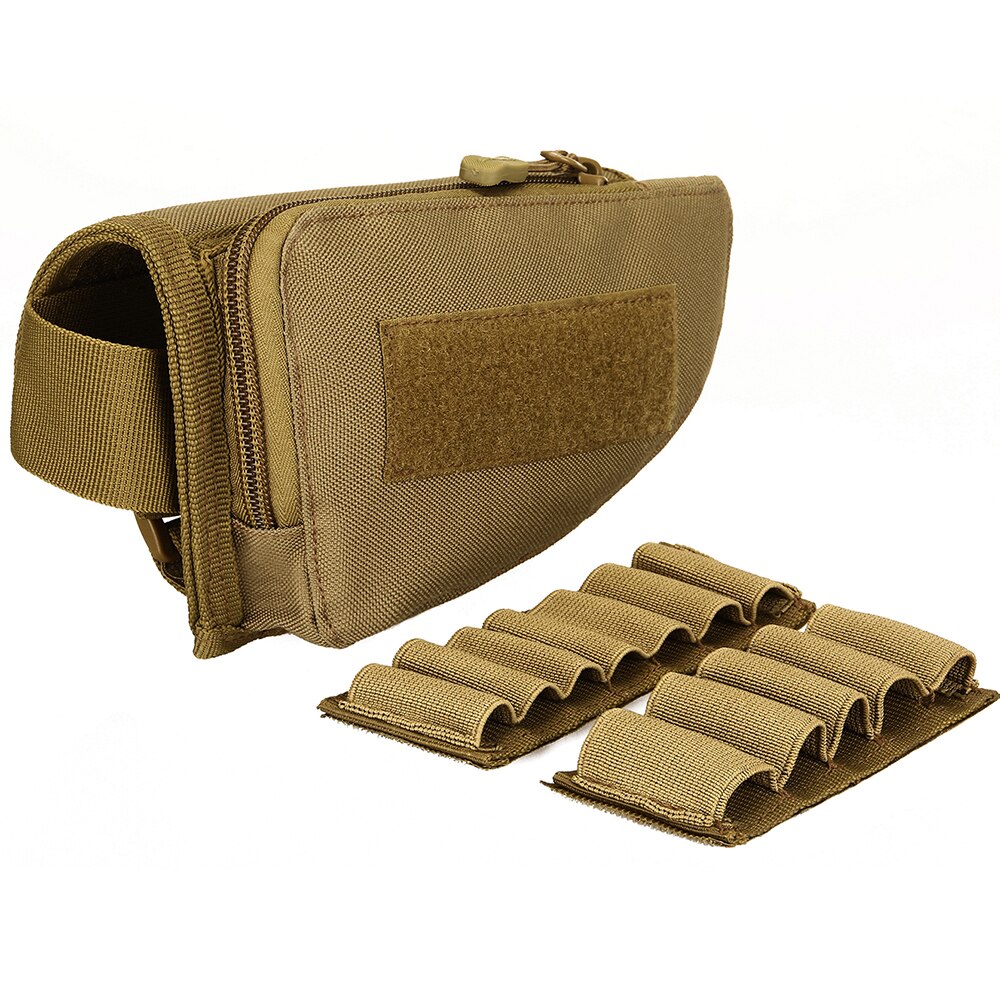 Tactical Muti-functional Rifle Shotgun Buttstock Cheek Rest Rifle Stock Ammo Shell Nylon Magazine Molle Pouch Holder Bandolier