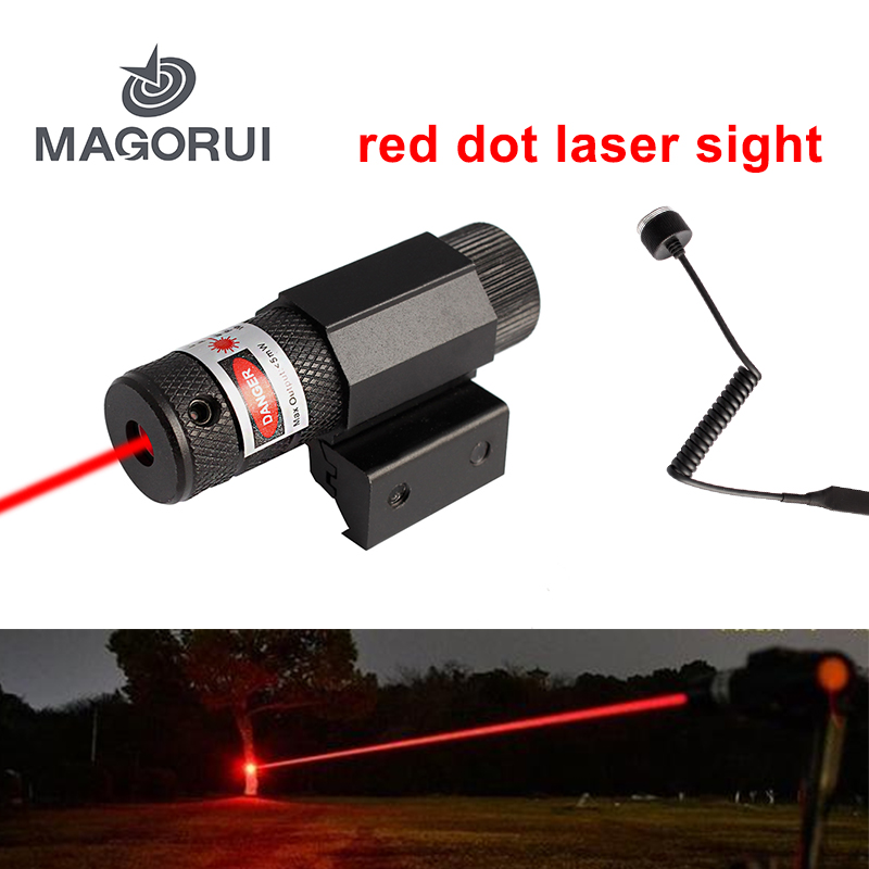 MAGORUI Tactical Mini Red Dot Laser Sight for Picatinny and Rifle with 650nm Adjustable 11mm/20mm Picatinny/Weaver Mount