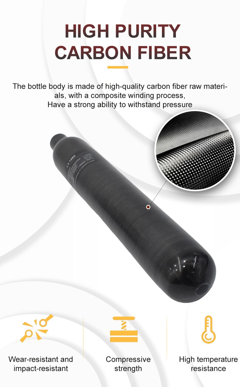 30Mpa 300Bar 4500Psi 0.7L 700cc Carbon Fiber Cylinder Air Tank Paintball HPA Hunting for PCP Air Rifle Tank FX Thread M18*1.5