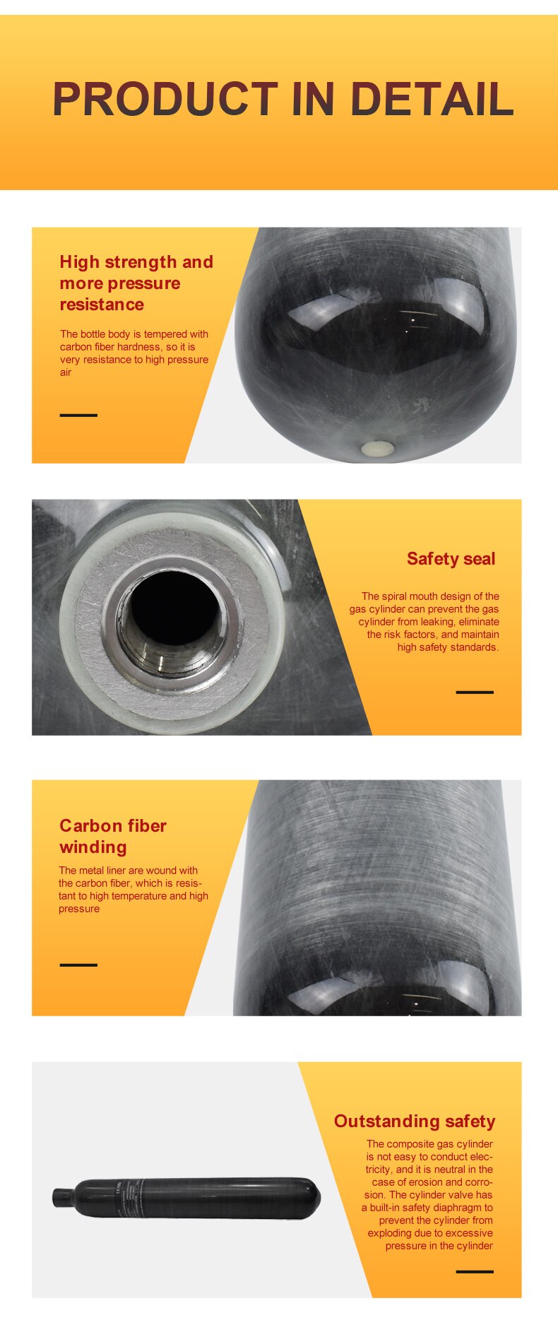 30Mpa 300Bar 4500Psi 0.7L 700cc Carbon Fiber Cylinder Air Tank Paintball HPA Hunting for PCP Air Rifle Tank FX Thread M18*1.5