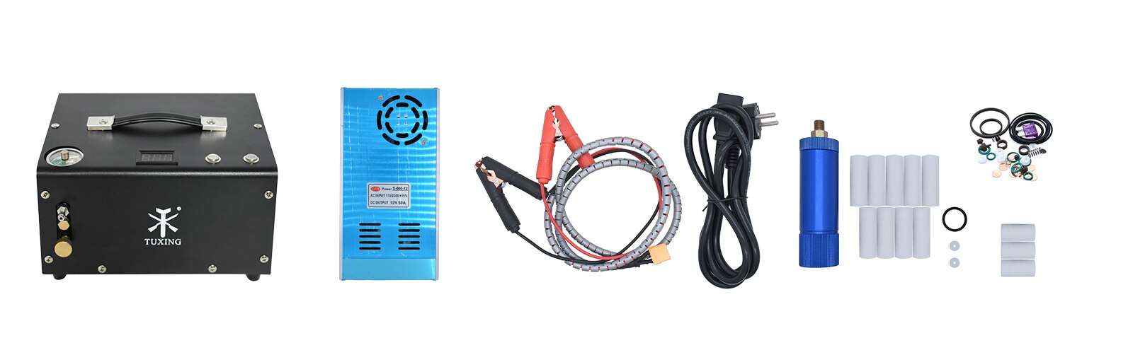 TUXING TXET061 4500Psi 300Bar 12V PCP Air Compressor High Pressure Pump Compressor Transformer Airgun Pneumatic Rifle Inflator