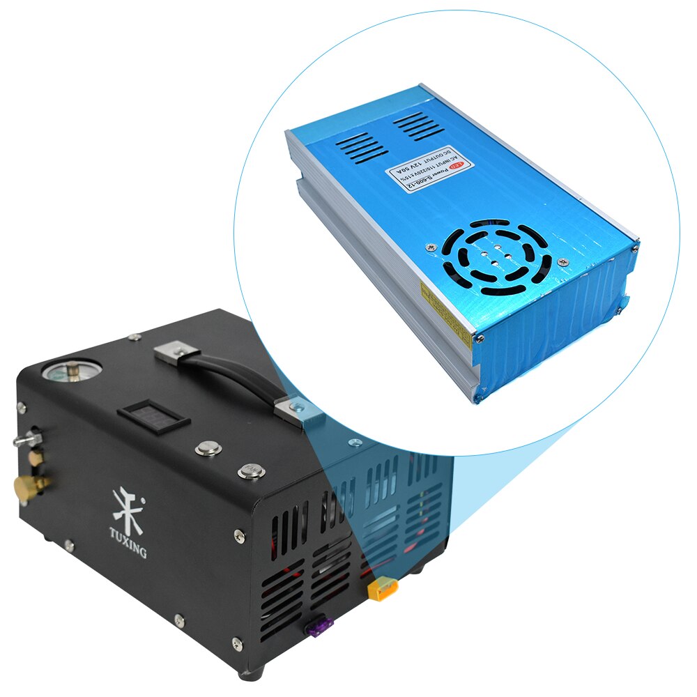 TUXING TXET061 4500Psi 300Bar 12V PCP Air Compressor High Pressure Pump Compressor Transformer Airgun Pneumatic Rifle Inflator