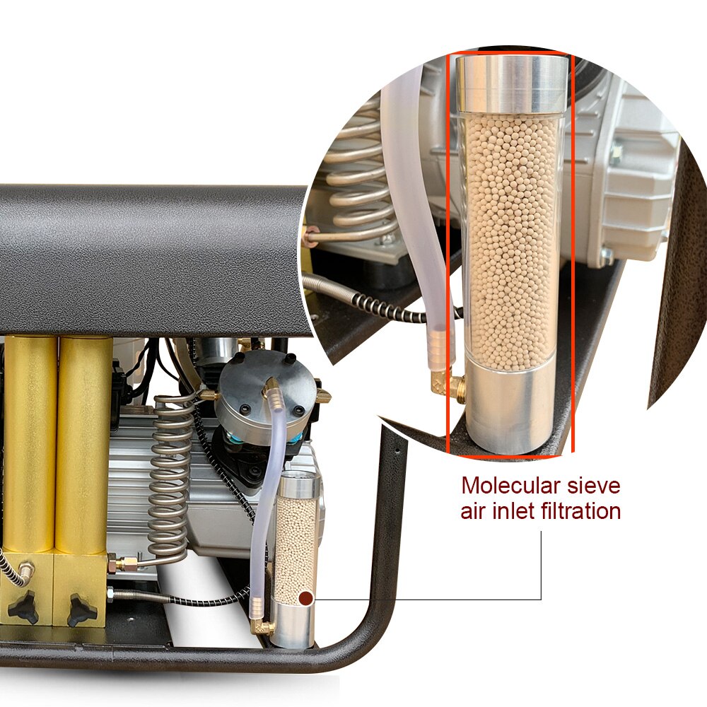 TUXING 300Bar 4500Psi PCP Air Compressor Small Molecular Filter TXEDT032 Compressor Inlet Air Molecular Sieve Drier Assembly TUXING 300Bar 4500Psi PCP Air Compressor Small Molecular Filter TXEDT032 Compressor Inlet Air Molecular Sieve Drier Assembly