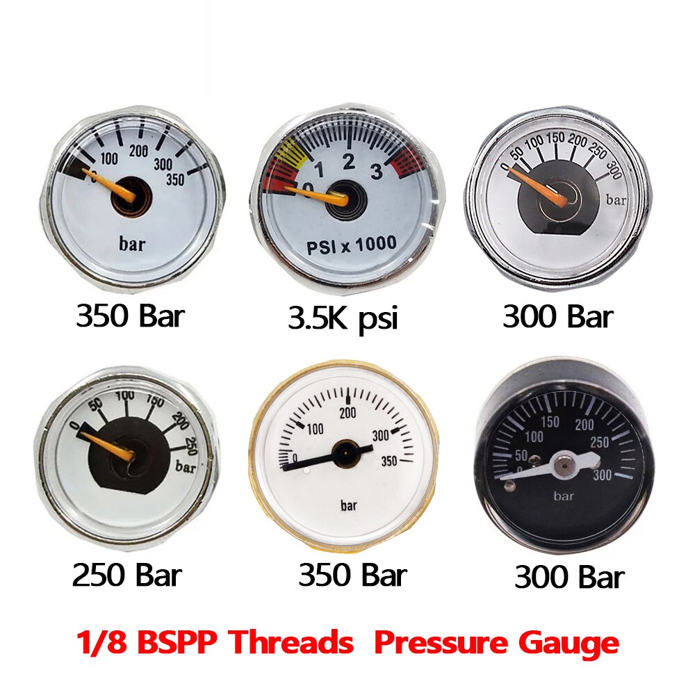 Paintball PCP Air Mini Micro Pressure Gauge Manometre Manometer W/1/8BSPP(G1/8),1/8NPT,M10,M8