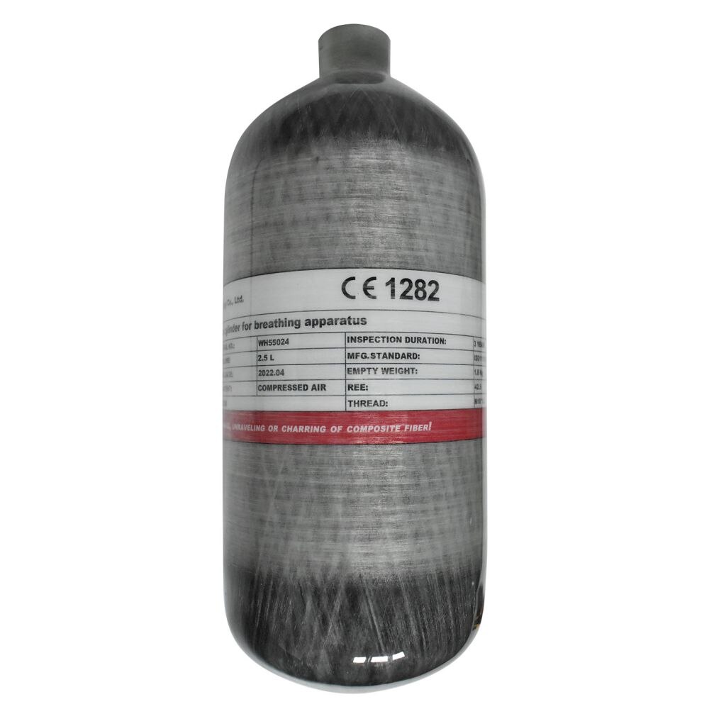 30Mpa 4500Psi 300Bar 2.5L Carbon Fiber Gas Cylinder PCP Air Cylinder Paintball HPA Tank for PCP Air Rifle Hunting Scuba M18*1.5