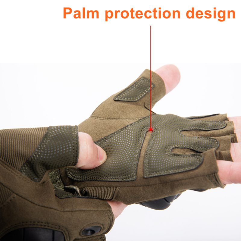 Outdoor Tactical Army Fingerless Gloves Hard Knuckle Paintball Airsoft Hunting Combat Riding Hiking Military Half Finger Gloves
