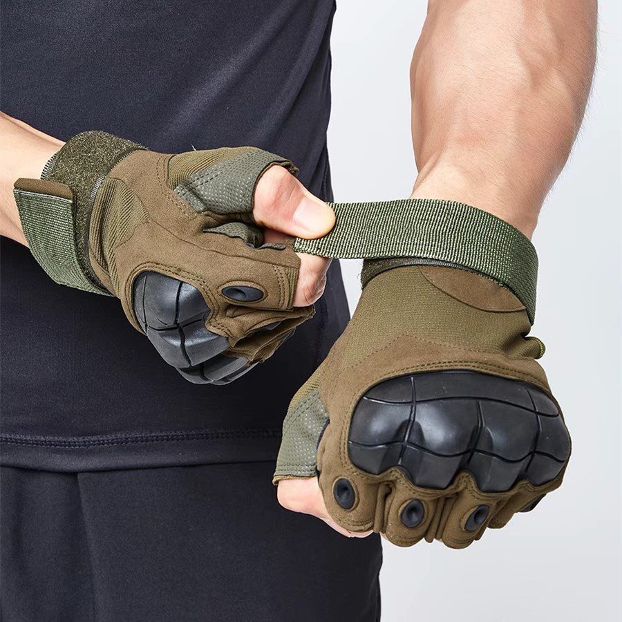 Outdoor Tactical Army Fingerless Gloves Hard Knuckle Paintball Airsoft Hunting Combat Riding Hiking Military Half Finger Gloves