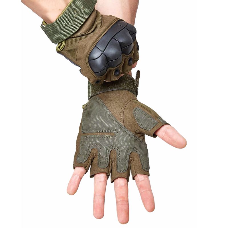 Outdoor Tactical Army Fingerless Gloves Hard Knuckle Paintball Airsoft Hunting Combat Riding Hiking Military Half Finger Gloves