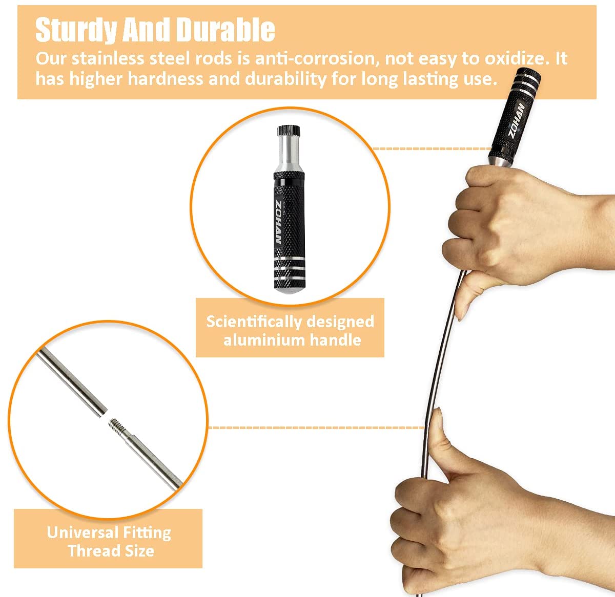 ZOHAN Gun Cleaning Kit Universal Gun Brush Tool for 12 Gauge Shotgun Cleaning Kit Gun Barrel Cleaner Portable Assembly Hunting
