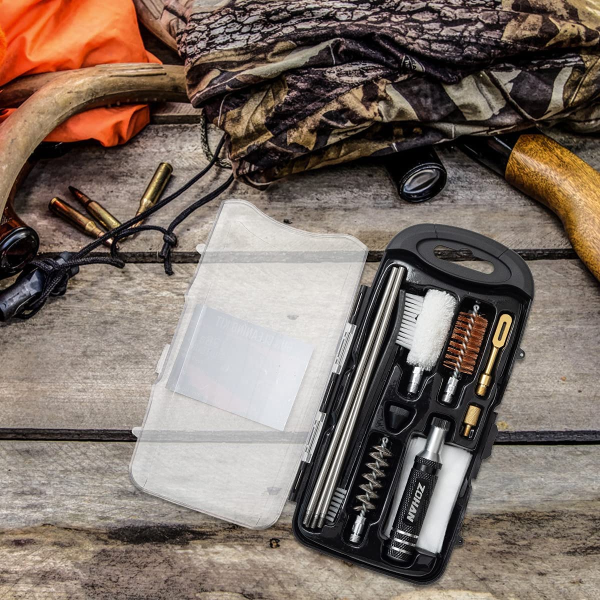 ZOHAN Gun Cleaning Kit Universal Gun Brush Tool for 12 Gauge Shotgun Cleaning Kit Gun Barrel Cleaner Portable Assembly Hunting