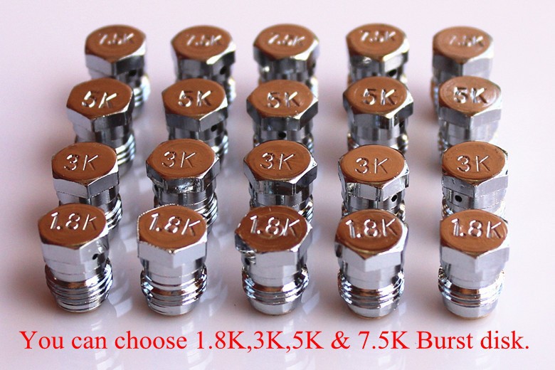 3PCS New Paintball Air Gun Airsoft PCP Air Rifle HPA/CO2 Tank Regulator Valve Burst Disk Disc 1.8K , 3K , 5K , 7.5K