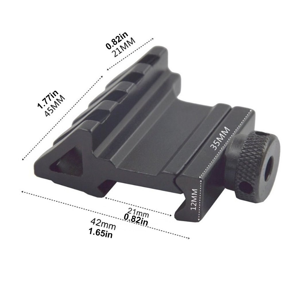 45 Degree Angle Tactical Scope Mount Aluminum 4 Slot Side Rail RTS Sight Rail Airsoft 45mm 20mm Pistol Base Adapter