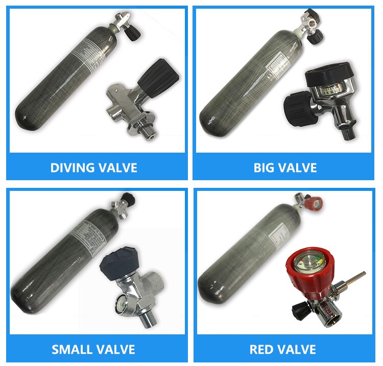 AC102301 Pcp 3L Air Tank Hp 4500Psi Carbon Fiber Gas Scuba Cylinder With Gauge Valve And Filling Station Underwater Hunting